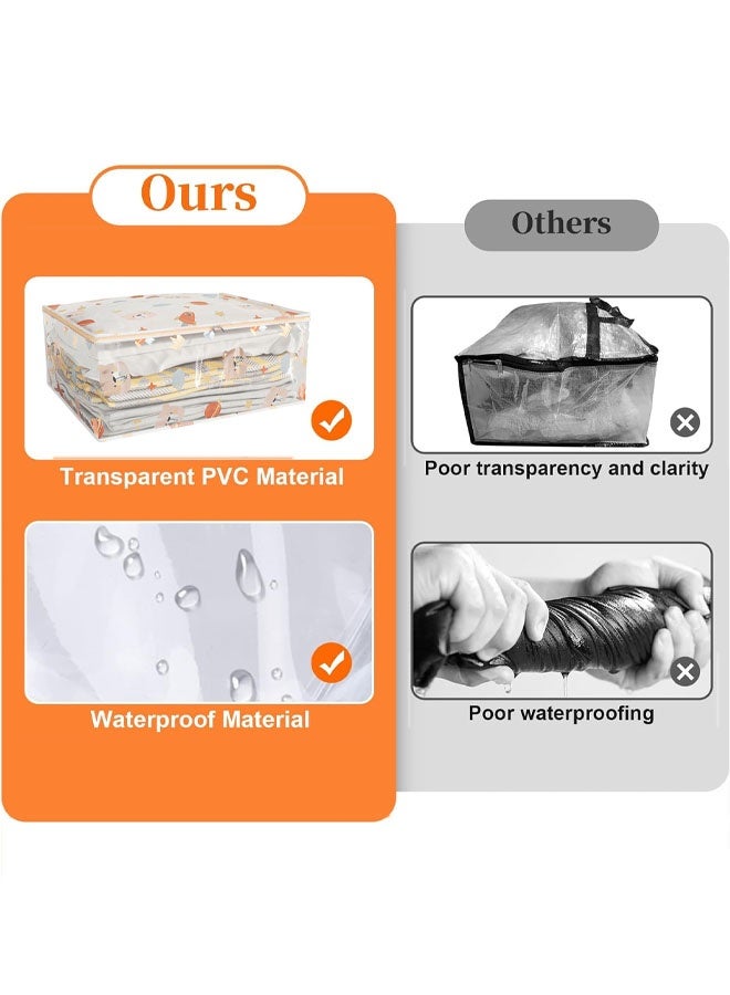 Clear Clothes Storage Bags with Zipper, Large Capacity Foldable Moving Bags ,Closet Organizers and Storage Containers for Bedding, Duvet, Comforter (L) - Image 3