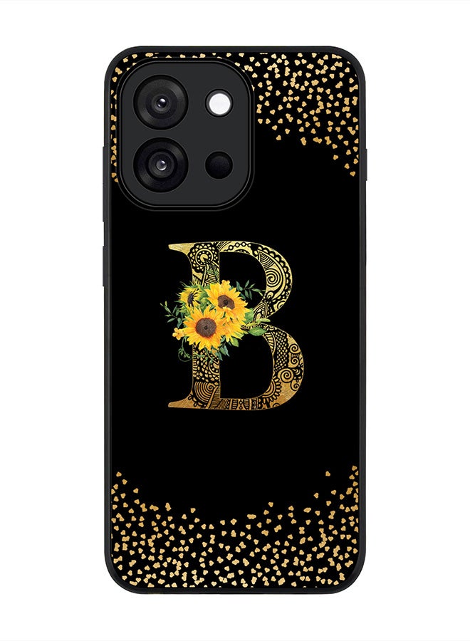 Stylizedd For OnePlus 13s / 13T Case,Slim fit Camera Protection, Shockproof Thin Phone cover  - Custom Floral Monogram - B ( Black )