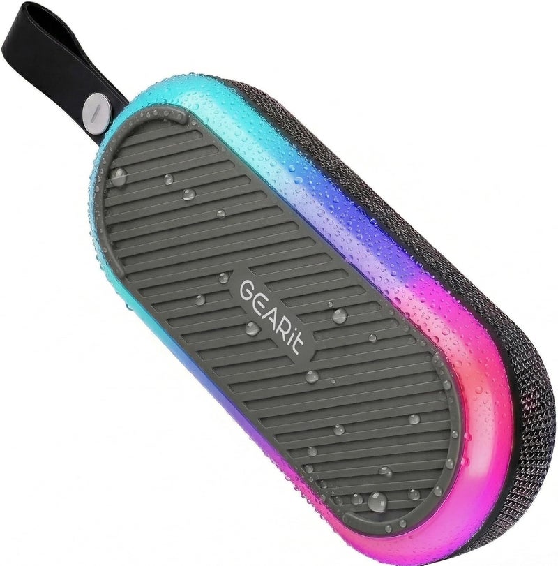 GearIT SoundBrick Bluetooth Speaker, 16W Stereo Sound, Magnetic Base, IPX6 Water-Resistant, RGB Lighting, TWS Pairing, Bluetooth 5.3, for Outdoors, Black - Image 1