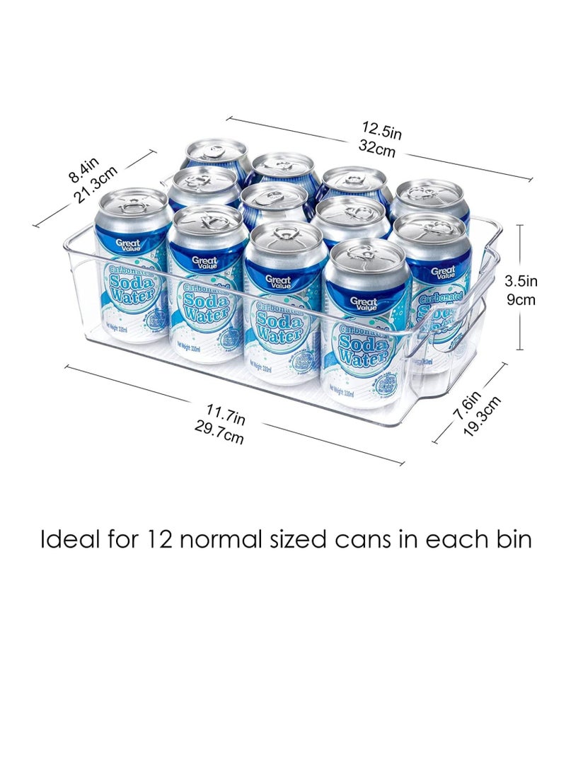 MahMir® Refrigerator Organizer Bins, Plastic Deep Food Storage Organization Container Bin For Kitchen, Pantry, Cabinet, Fridge, Countertop Organizer For Refrigerator 12.5'' Lx8.3"Wx3.5"H (4Pcs Pack) - Image 2