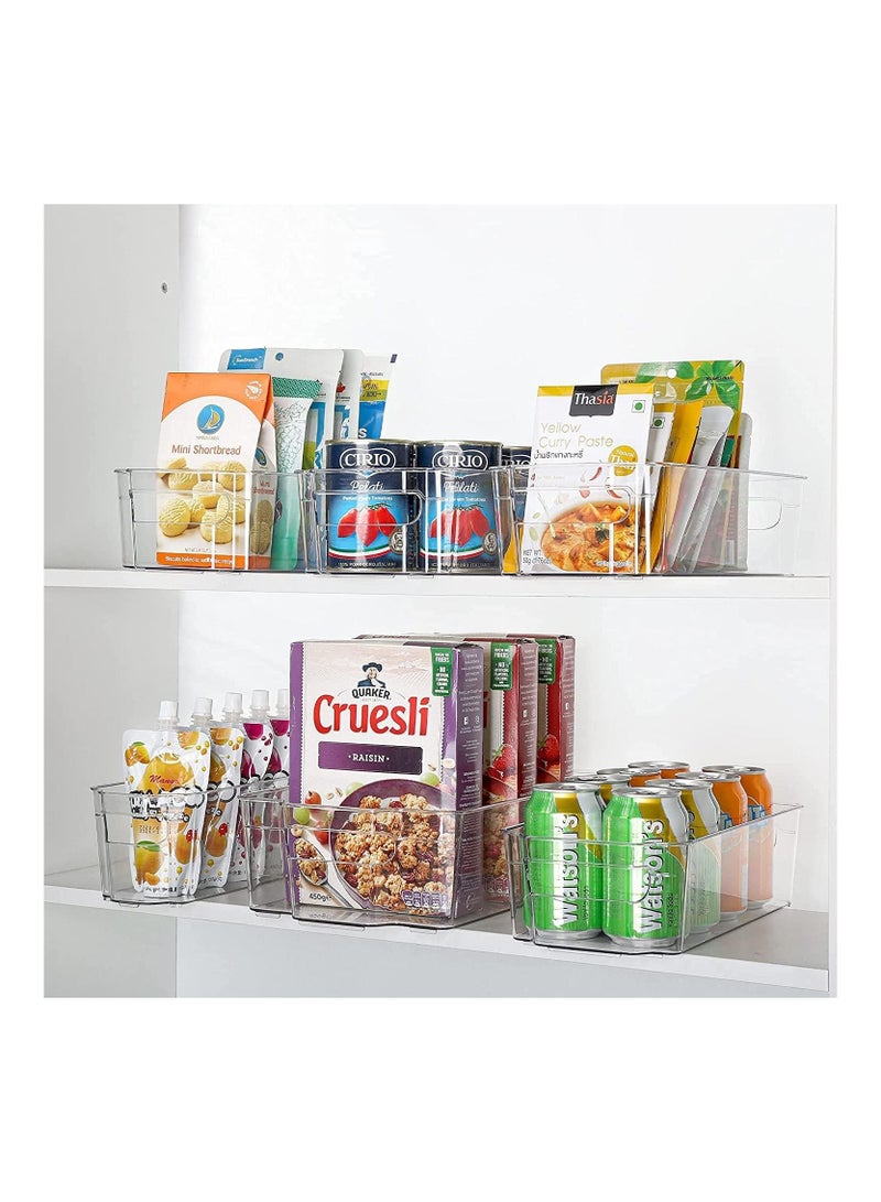 MahMir® Refrigerator Organizer Bins, Plastic Deep Food Storage Organization Container Bin For Kitchen, Pantry, Cabinet, Fridge, Countertop Organizer For Refrigerator 12.5'' Lx8.3"Wx3.5"H (4Pcs Pack) - Image 5