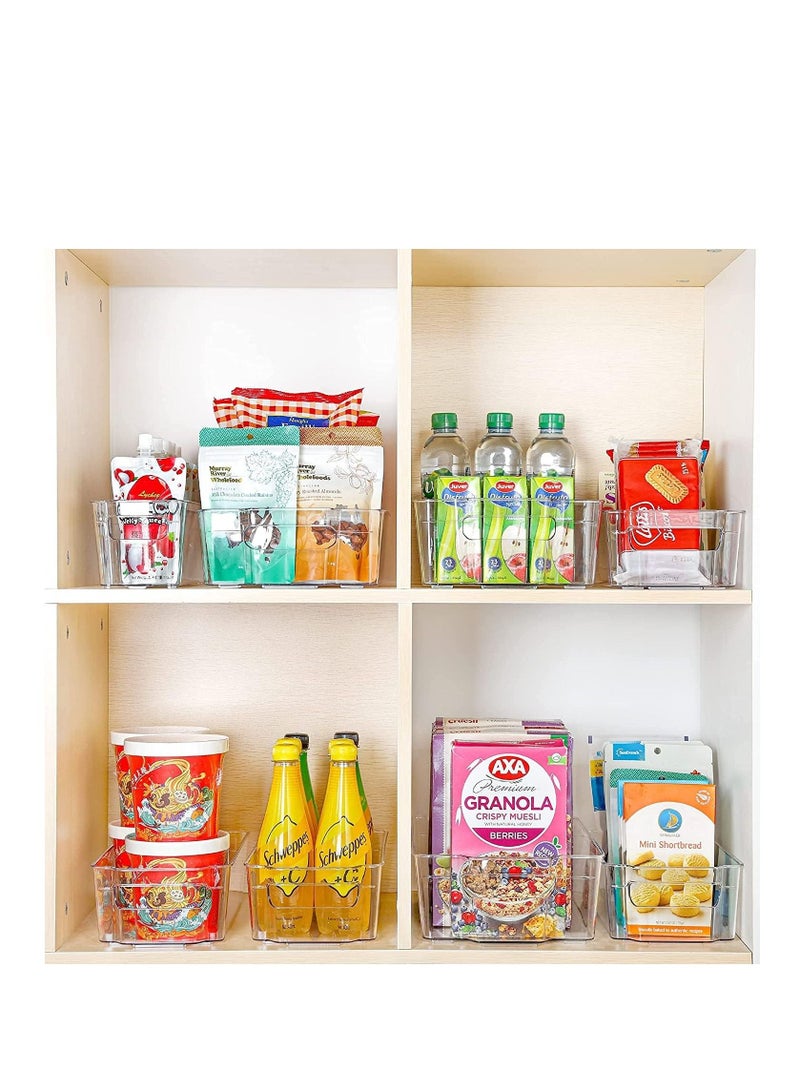 MahMir® Refrigerator Organizer Bins, Plastic Deep Food Storage Organization Container Bin For Kitchen, Pantry, Cabinet, Fridge, Countertop Organizer For Refrigerator 12.5'' Lx8.3"Wx3.5"H (4Pcs Pack) - Image 3
