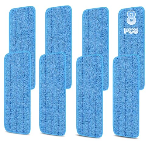 H-Gamely 8 Pack 16.5 inch Reusable Mop Pads Microfiber Spray Mop Replacement Heads for Wet/Dry Mops Compatible with Bona Floor Care System - Image 1