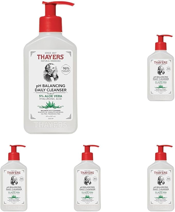 Thayers pH Balancing Daily Cleanser Face Wash with Aloe Vera Gentle and Hydrating Skin Care for Dry Oily or Acne Prone Skin 237 ml - Image 1