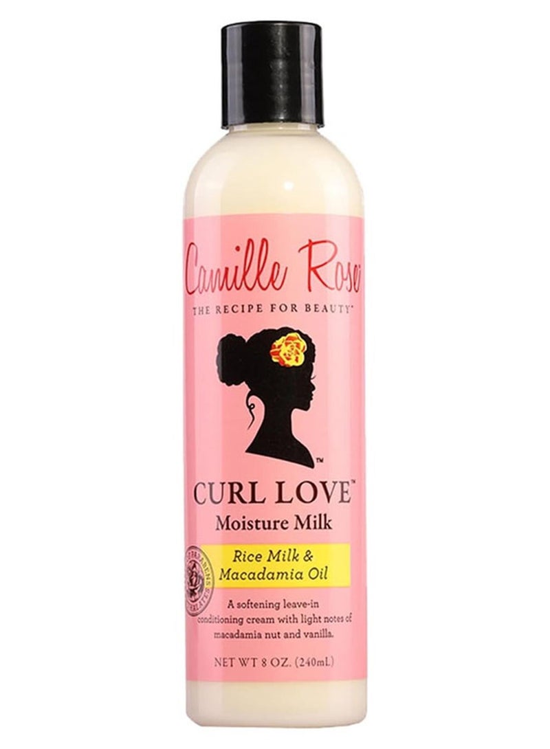 Camille Rose Curl Love Moisture Milk Leave In Conditioning Cream 240ml, Rice Milk and Macadamia Oil for All Hair Types - Image 1