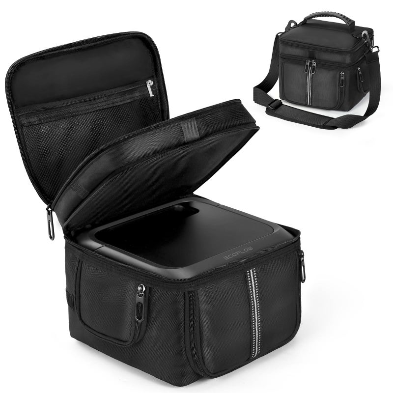 OCXLLEATLY Power Station Carrying Case Compatible with ECOFLOW RIVER 3 Plus Travel Storage Bag For Generator Charging Cable and Accessories with Quick Access Air Flow Zipper Windows - Image 2