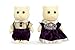 OLEOCA Family Cream Cat Figures Set of 2 Collectible Flocked Mini Dolls with Removable Clothes Miniature Dollhouse Pretend Play Figures for Kids Ages 3 - Image 2