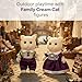 OLEOCA Family Cream Cat Figures Set of 2 Collectible Flocked Mini Dolls with Removable Clothes Miniature Dollhouse Pretend Play Figures for Kids Ages 3 - Image 4