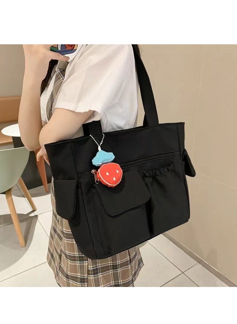 Generic Women's Shoulder Tote Bag Canvas Handbag For Women Large Capacity Bucket Bag Fashionable Travel Messenger Shoulder Bag for Ladies Girls College Students  - Image 1