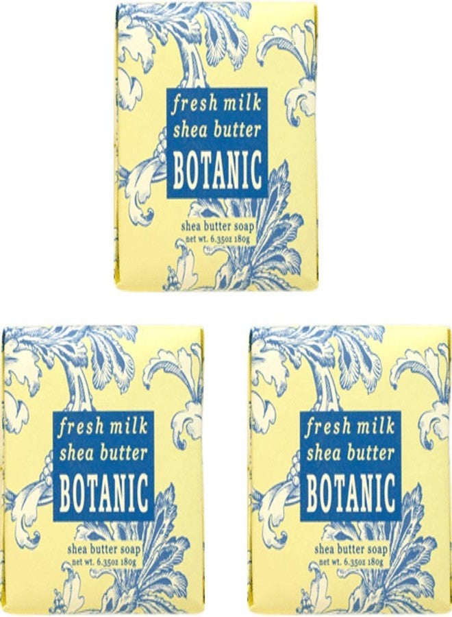 Greenwich Bay Cleansing Spa Soap, Shea Butter, and Cocoa Butter. Blended with Loofah and Apricot Seed, No Parabens, No Sulfates 6.35 Ounce (3 Pack) (Fresh Milk) - Image 1