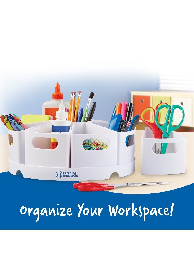 ليرننج ريسورسز مركز تخزين Create-a-Space من Learning Resources، أبيض، منظم مكتب دوار مع 8 حاويات قابلة للإزالة، حل تخزين للفصول الدراسية والمكتب المنزلي - Image 2