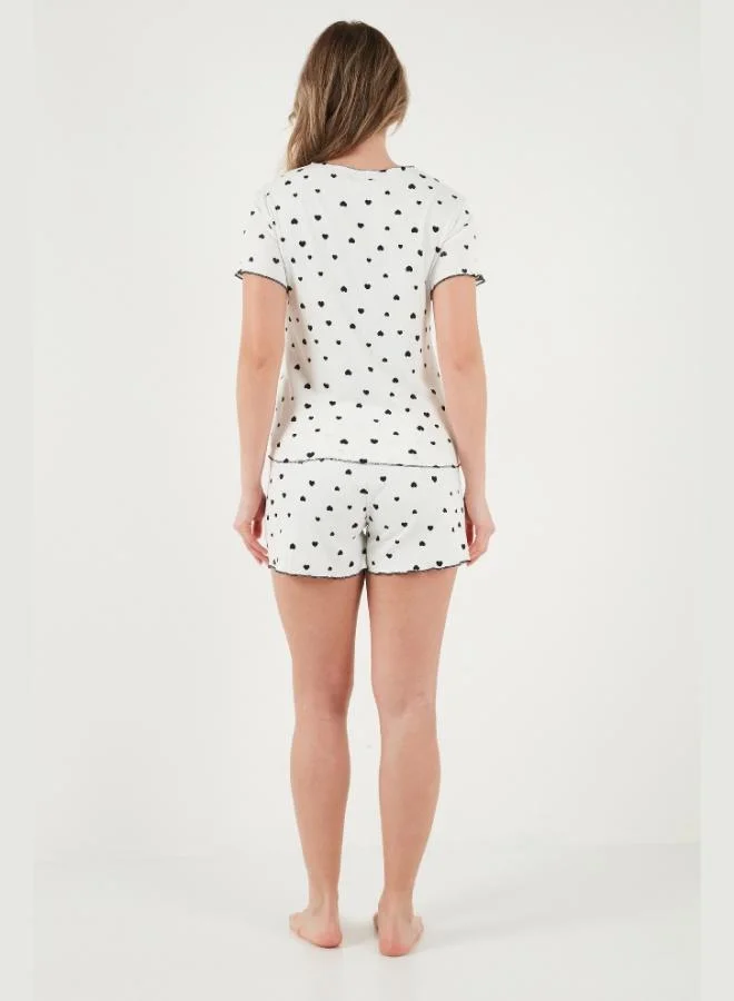 Lela  Lela Regular Fit Patterned V-Neck Shorts Pajama Set Women's PAJAMA SET 65770837 for Women | Best Price UAE