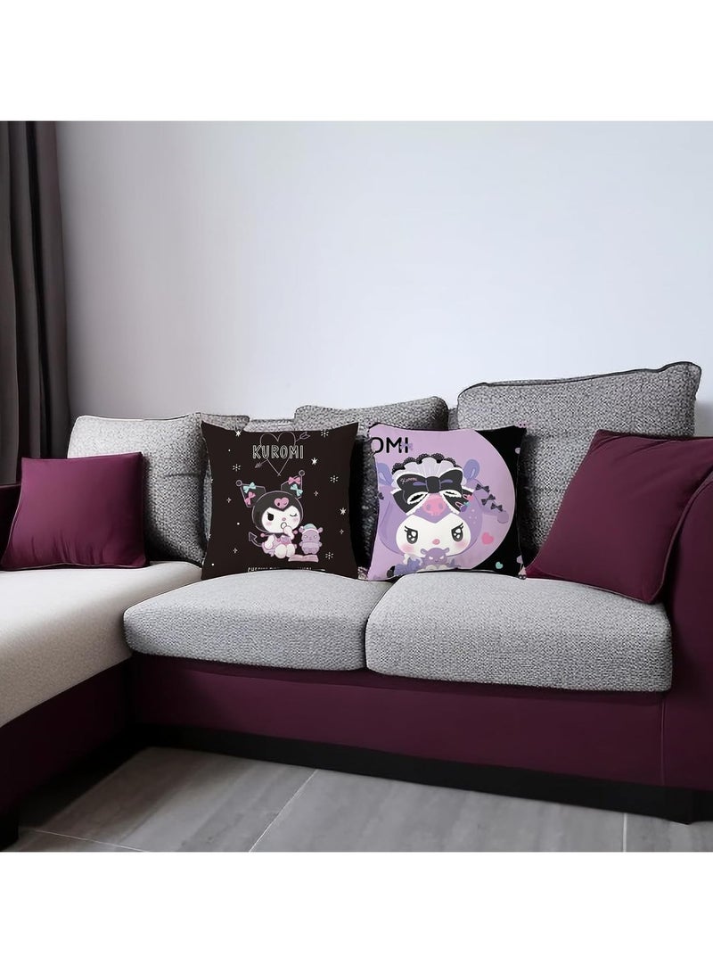 general Kawaii Pillowcases 4 Pieces, Cute Cartoon Anime Decorative Pillowcases, 18x18 inch Pillowcases - Image 5