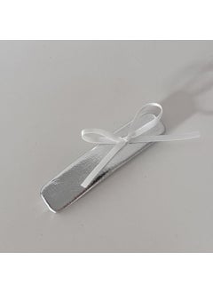 Ribbon Silver Leather Bow Hairpin Bangs Clip Womens forehead Temperament bb Clip Side Hairpin Hair Accessories 3# silver square white bow - pzsku/ZDDACEDB7C6E389822D02Z/45/_/1730314373/c38a19ae-78ff-4fc3-9bf0-1a17424412fa