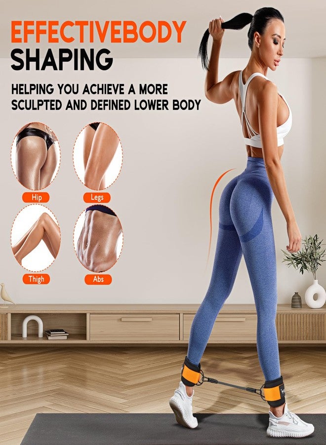 HPYGN Ankle Resistance Bands with Cuffs, Ankle Bands for Working Out, Resistance Bands for Leg Butt Training Exercise Equipment for Kickbacks Hip Gluteus Training, Ankle Strap with Exercise Bands - Image 3