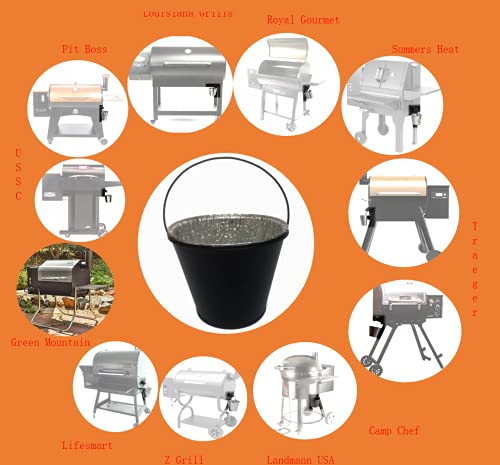 Firsgrill Drip Tray Grease Bucket & Liners for Camp Chef, Treager，Pit boss etc Pullet Grill (12, Black) - Image 4