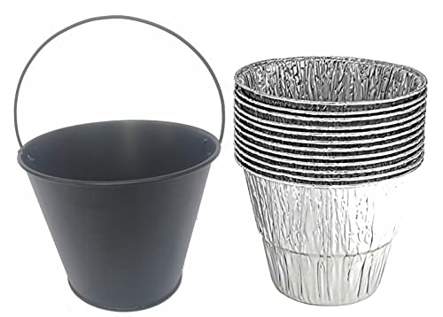 Firsgrill Drip Tray Grease Bucket & Liners for Camp Chef, Treager，Pit boss etc Pullet Grill (12, Black) - Image 5