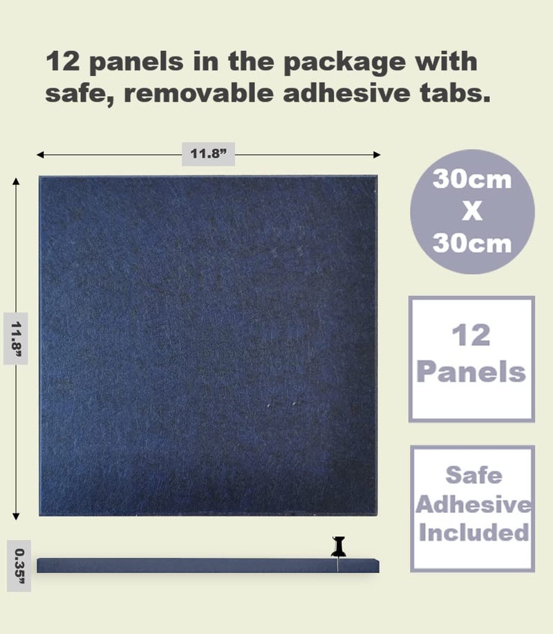 DECORITA Large Office Cork Board Alternative - 47"x35" 12 Pack Felt Wall Tiles with Safe Removable Adhesive, Cork Boards for Walls Office Pin Board Tack Board Cork Board 48 x 36 – Dark Blue - Image 4