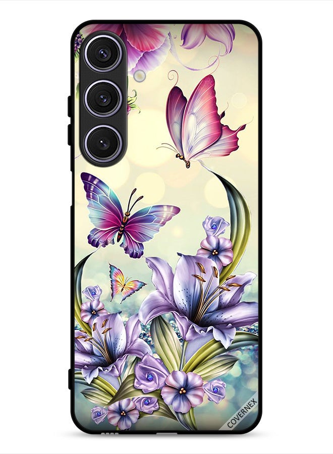 Covernex Samsung Galaxy A26 Protective Case Cover Purple Flowers & Butterflies - Image 1