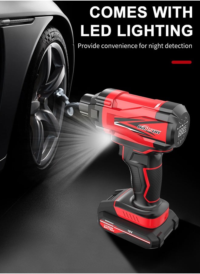 Carsun - Wired and wireless 2 in 1  Car Tyre Inflator Tire Air Pump, Air Compressor To Easily Inflate Tires, LED Display, With Flashlight for Car, Motorcycle, Bike, Ball - Image 1