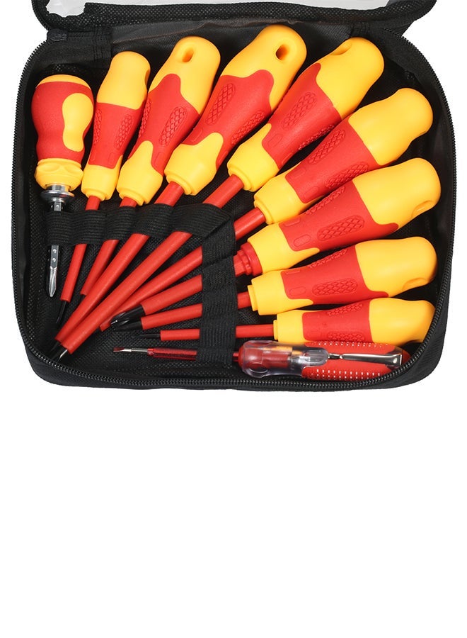 NIBEMINENT 10-Piece Insulated Screwdriver Set Red/Yellow - Image 1