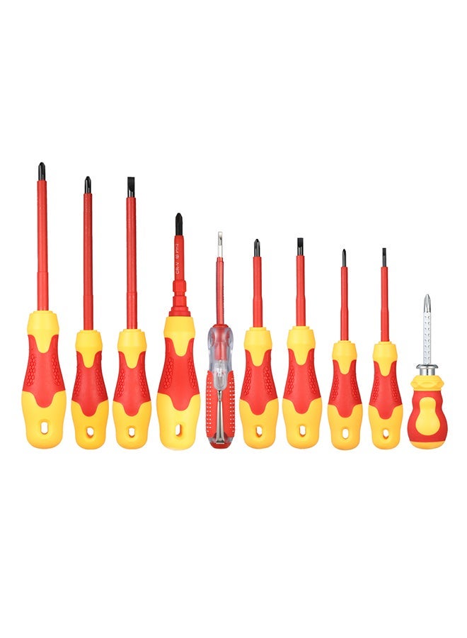 NIBEMINENT 10-Piece Insulated Screwdriver Set Red/Yellow - Image 2