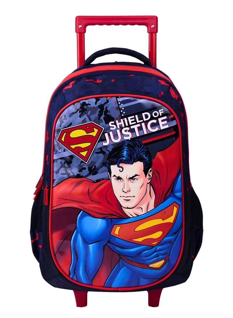 Warner Bros. DC Superman Superpower 18-Inch Rolling School Backpack for Boys, School Bag