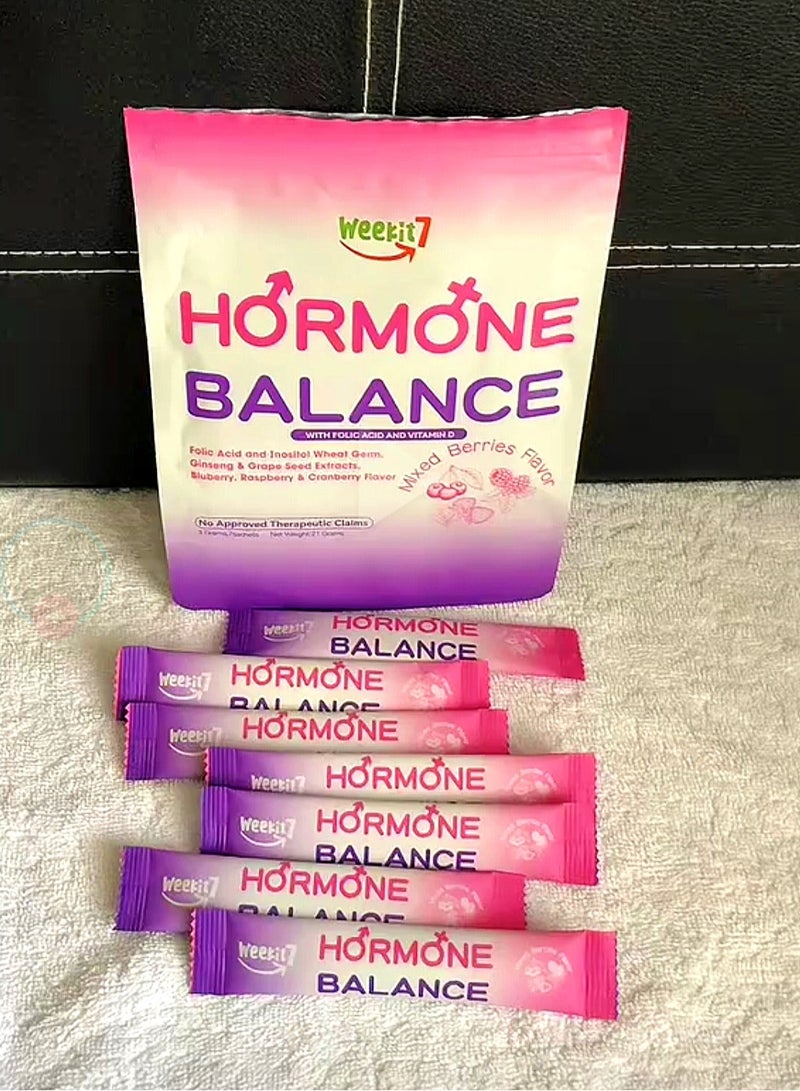 الأسبوع السابع، توازن الهرمونات مع حمض الفوليك وفيتامين د ٣ غرام × ٧ أكياس - Image 2