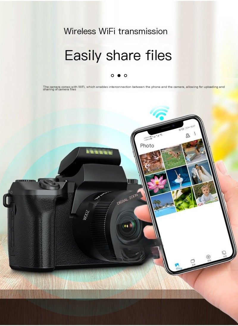 Generic - 4K High-definition WIFI Digital Camera 4-inch Touchscreen 64 Million Autofocus 16x Digital Zoom CMOS Imaging  with 64G Memory Card - Image 1