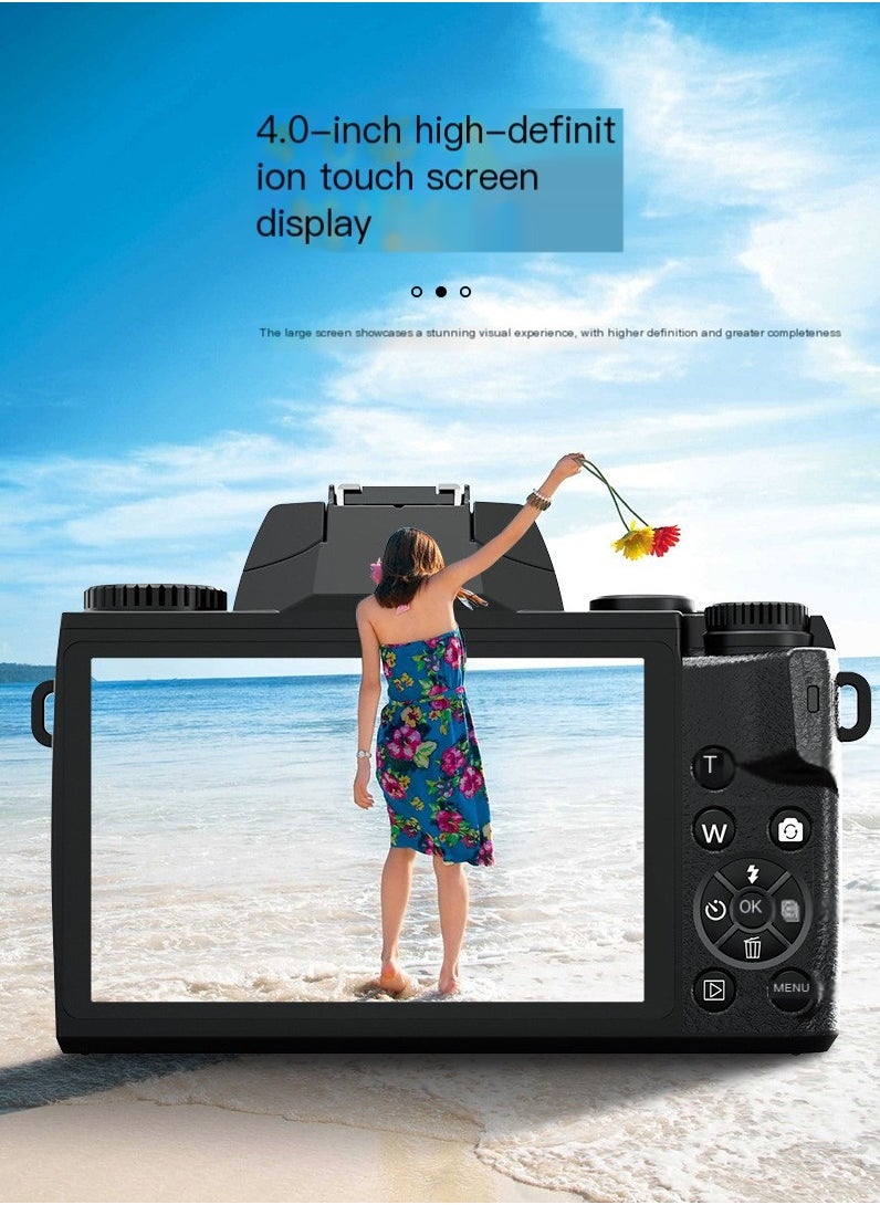 Generic - 4K High-definition WIFI Digital Camera 4-inch Touchscreen 64 Million Autofocus 16x Digital Zoom CMOS Imaging  with 64G Memory Card - Image 1