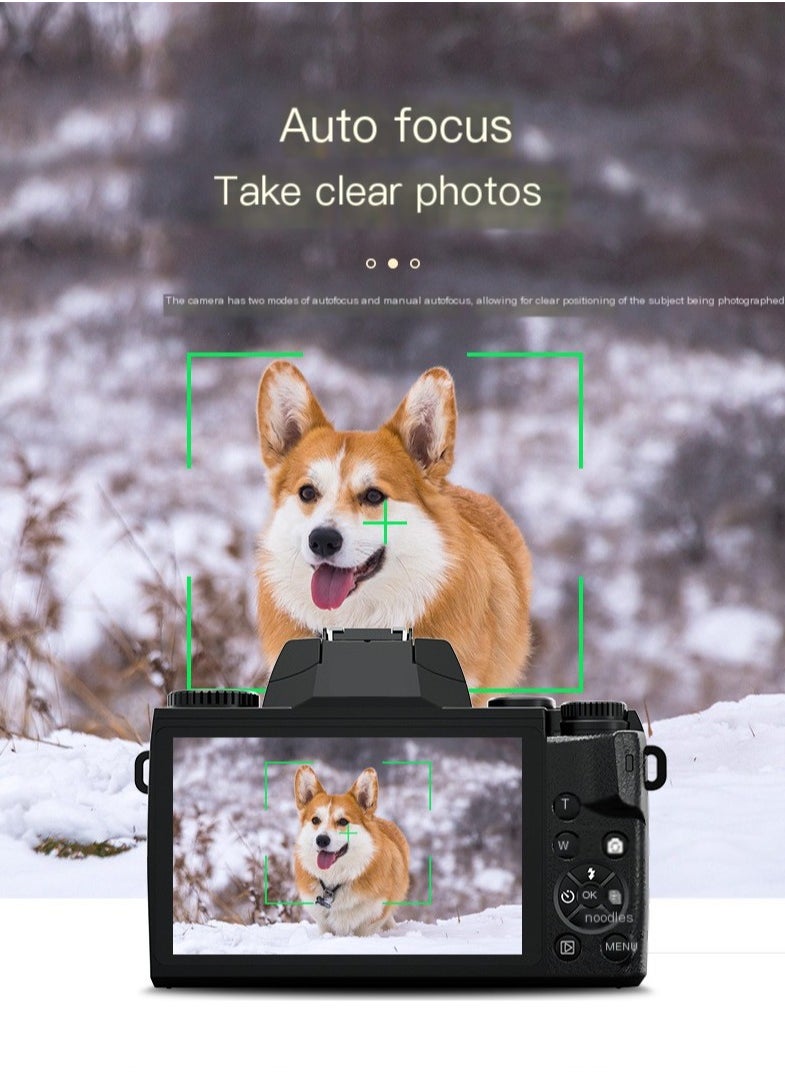 Generic - 4K High-definition WIFI Digital Camera 4-inch Touchscreen 64 Million Autofocus 16x Digital Zoom CMOS Imaging  with 64G Memory Card - Image 1