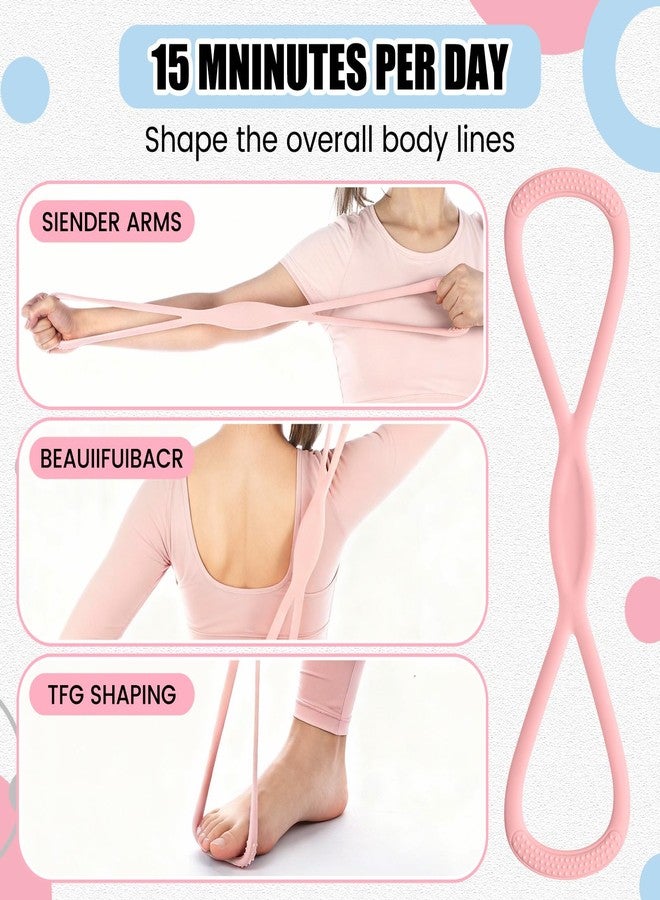 Sotiff Figure 6 Pcs Figure 8 Resistance Bands (15, 25, 40 Lbs) and Elastic Band Loop (15, 25, 35 Lbs) Set, Exercise Bands for Arms, Shoulders, Legs and Hips Stretch Equipment for Women Yoga - Image 5