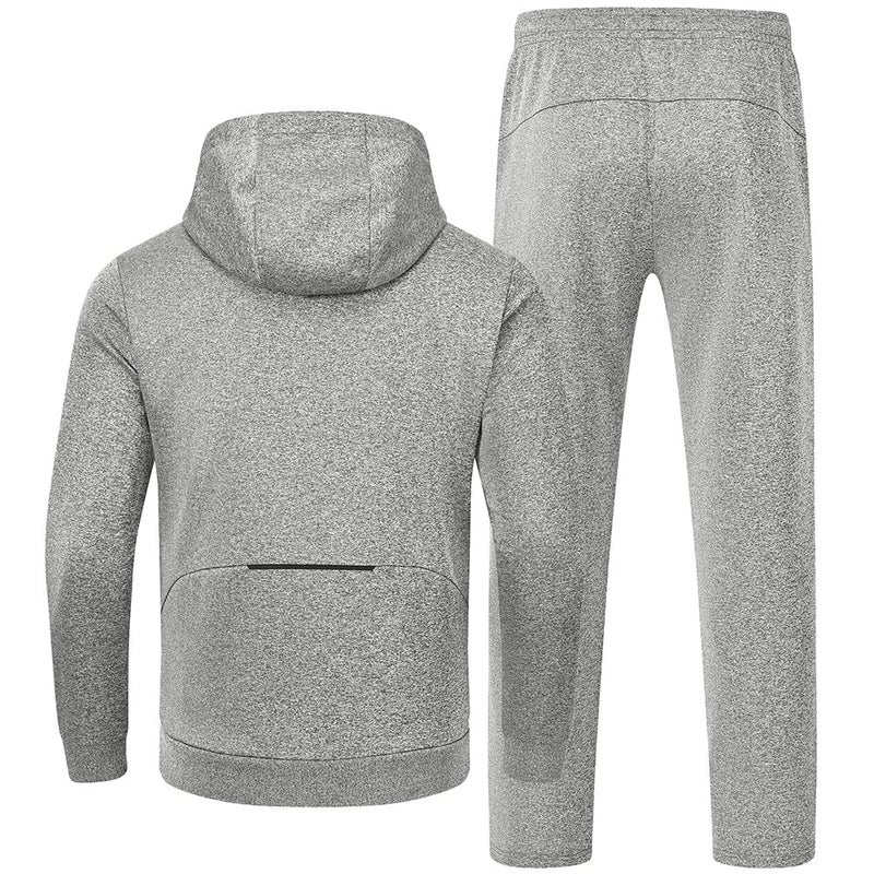 Gopune Men's Tracksuit 2 Pieces Set Hoodie Sweatsuits Full Zip Athletic Jogging Suits Long Sleeve Casual Sports Outfits,Light Grey,M - Image 2