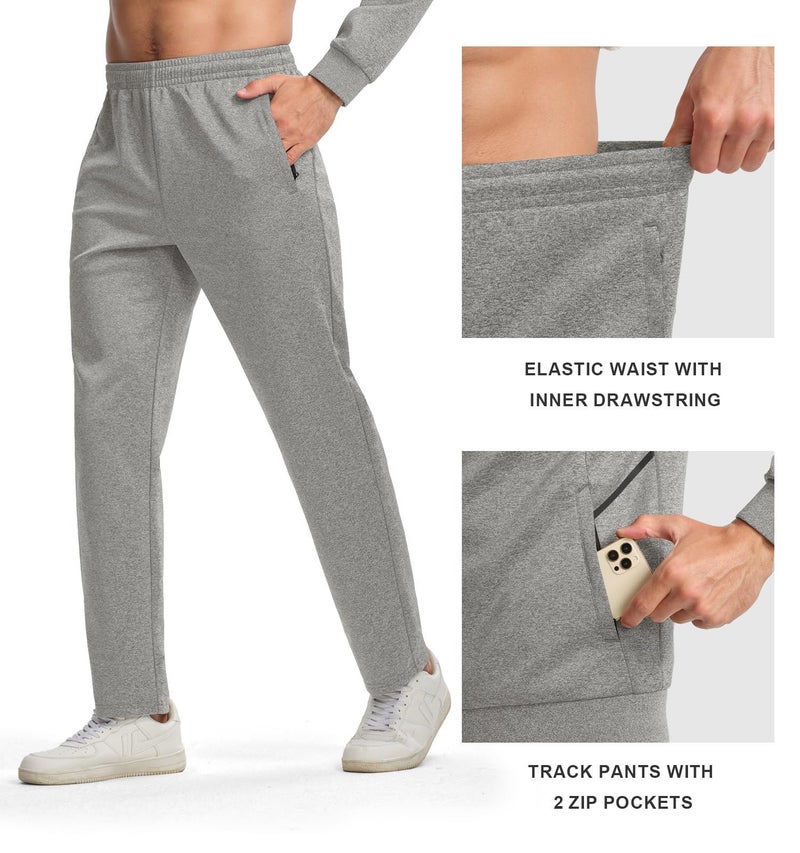 Gopune Men's Tracksuit 2 Pieces Set Hoodie Sweatsuits Full Zip Athletic Jogging Suits Long Sleeve Casual Sports Outfits,Light Grey,M - Image 5