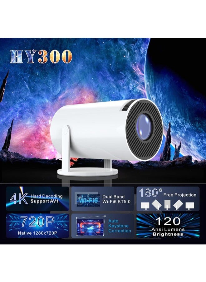 Denzoz Mini Portable Projector 5G Wifi 6 BT 5.0 Android 11, Projector 4K 1080P Full HD Support 8000 Lumens, Horizontal Keystone Correction Auto Led Projector, 180°Rotating Projector for Telephone  - Image 2
