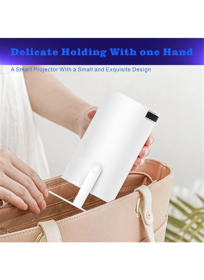 Mini Portable Projector 5G Wifi 6 BT 5.0 Android 11, Projector 4K 1080P Full HD Support 8000 Lumens, Horizontal Keystone Correction Auto Led Projector, 180°Rotating Projector for Telephone