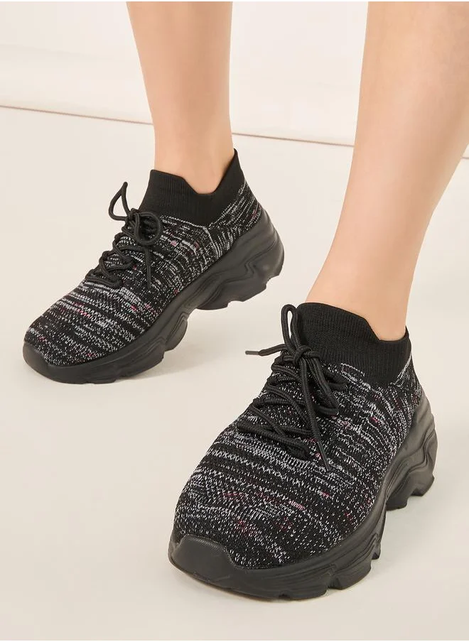 Styli Mesh Upper Lace Up Sport Sneakers