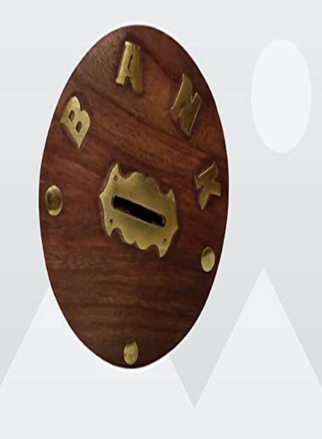 MITRIA TRADERS Piggy Bank for Adults Big Size Wooden Money Bank Coin Box for Kids with Screw Lock (6 x 4.5) inches, Gifts for Boys, Girls & Adult - Image 5
