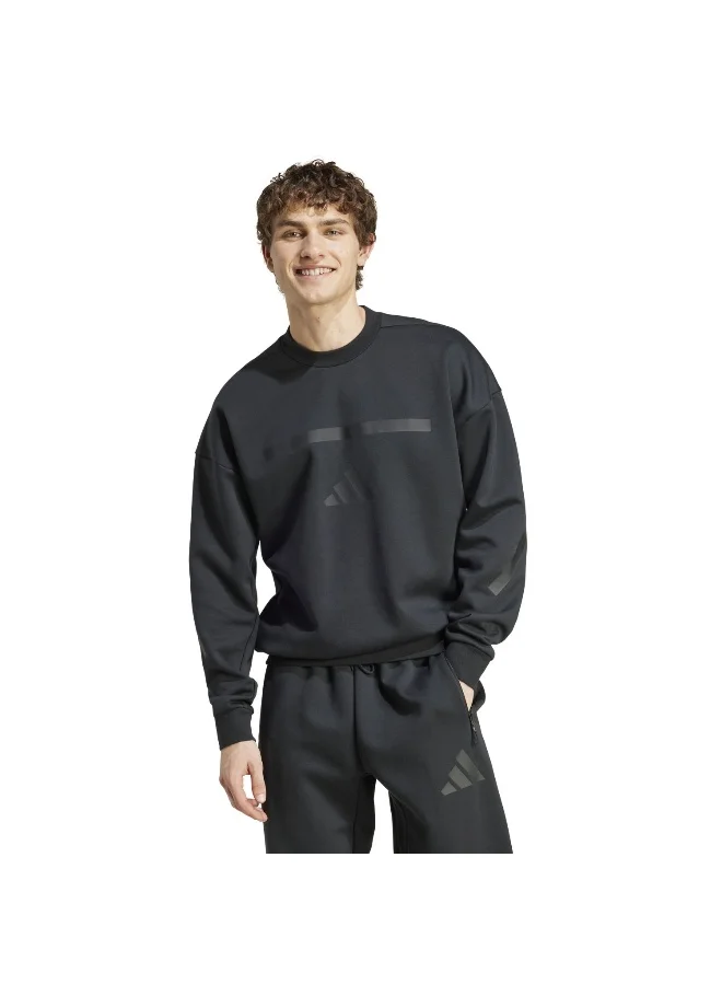 Adidas Adidas M Z.N.E. Crw Black Sweatshirt (Long Sleeve) Sweatshirts For Men
