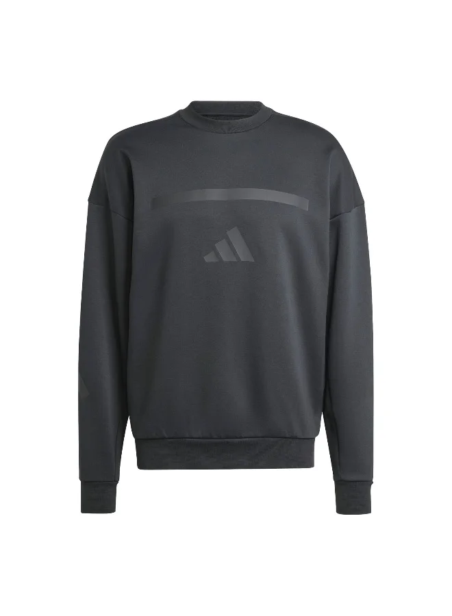 Adidas Adidas M Z.N.E. Crw Black Sweatshirt (Long Sleeve) Sweatshirts For Men
