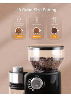ASIV Electric Coffee Grinder - 32 Grinding Settings, 40 Second Timer, Easy to Clean Design, Black  - Image 2