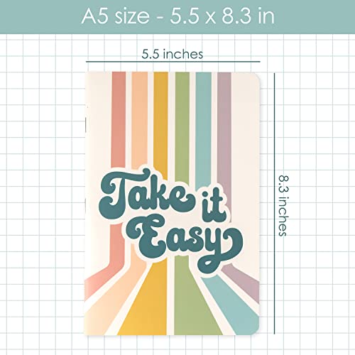 THiNKABLE Cute Notebook Set, 4 Pack Pastel Journals, 5.5 x 8.3 in, 60 Pages, Cute Pretty Inspirational Notebooks, Soft Cover Journals for Students, Back to School Notebooks for Kids Teens - Image 3