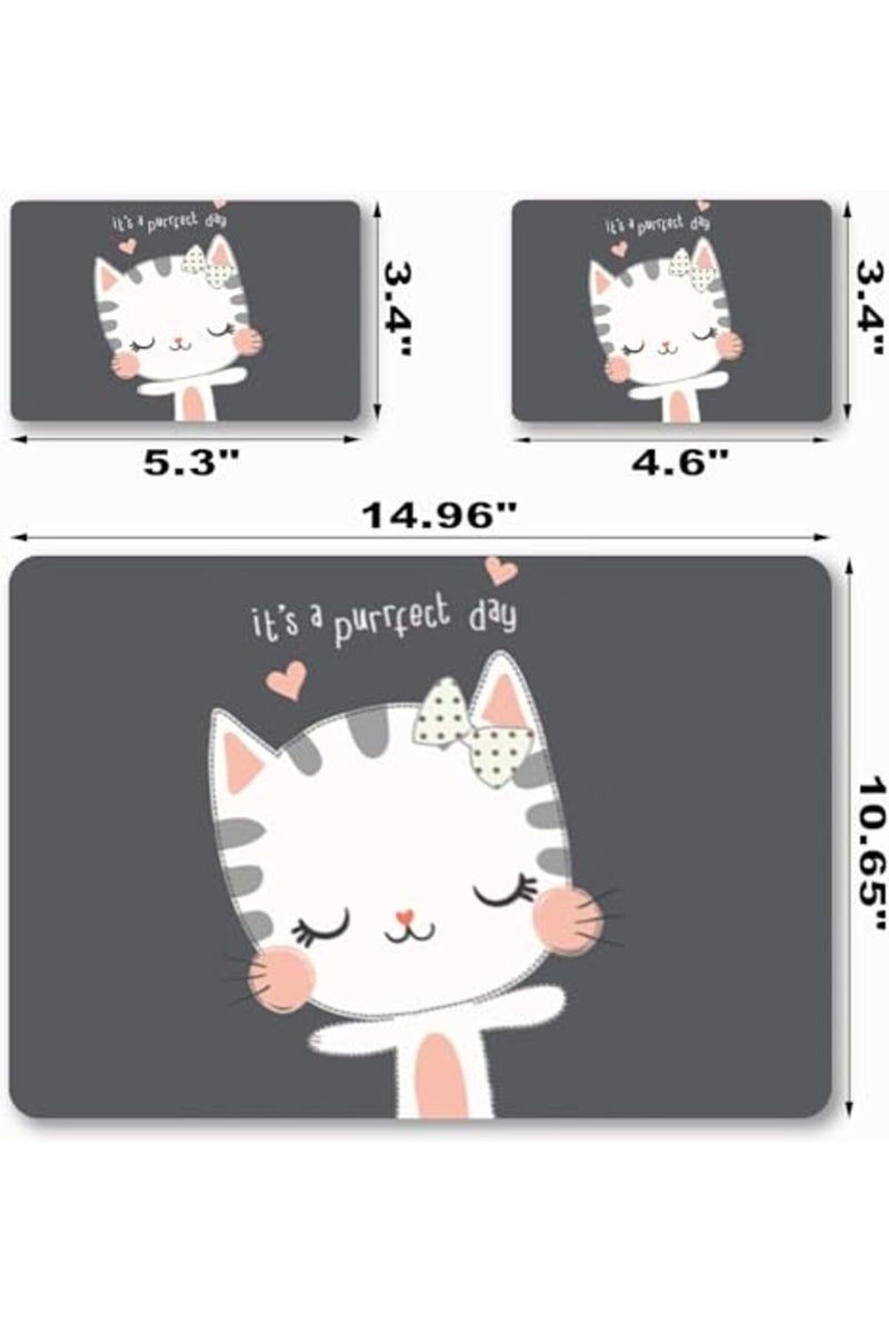 BPA® Laptop Skin Sticker Decal,12" 13" 13.3" 14" 15" 15.4" 15.6 inch Laptop Vinyl Skin Sticker Cover Art Protector Notebook PC (Free 2 Wrist Pad Included), Decorative Waterproof Removable, Cute Cat - Image 3