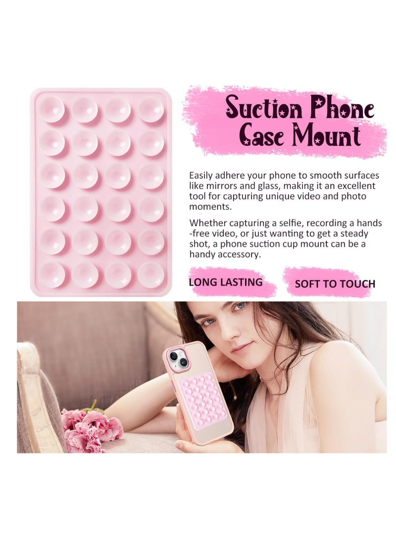 Suction Phone Case Mount, Sillicon Adhesive Phone Accessory Hands-Free Fidget Toy Mirror Shower Phone Holder, Tiktok Videos and Selfies