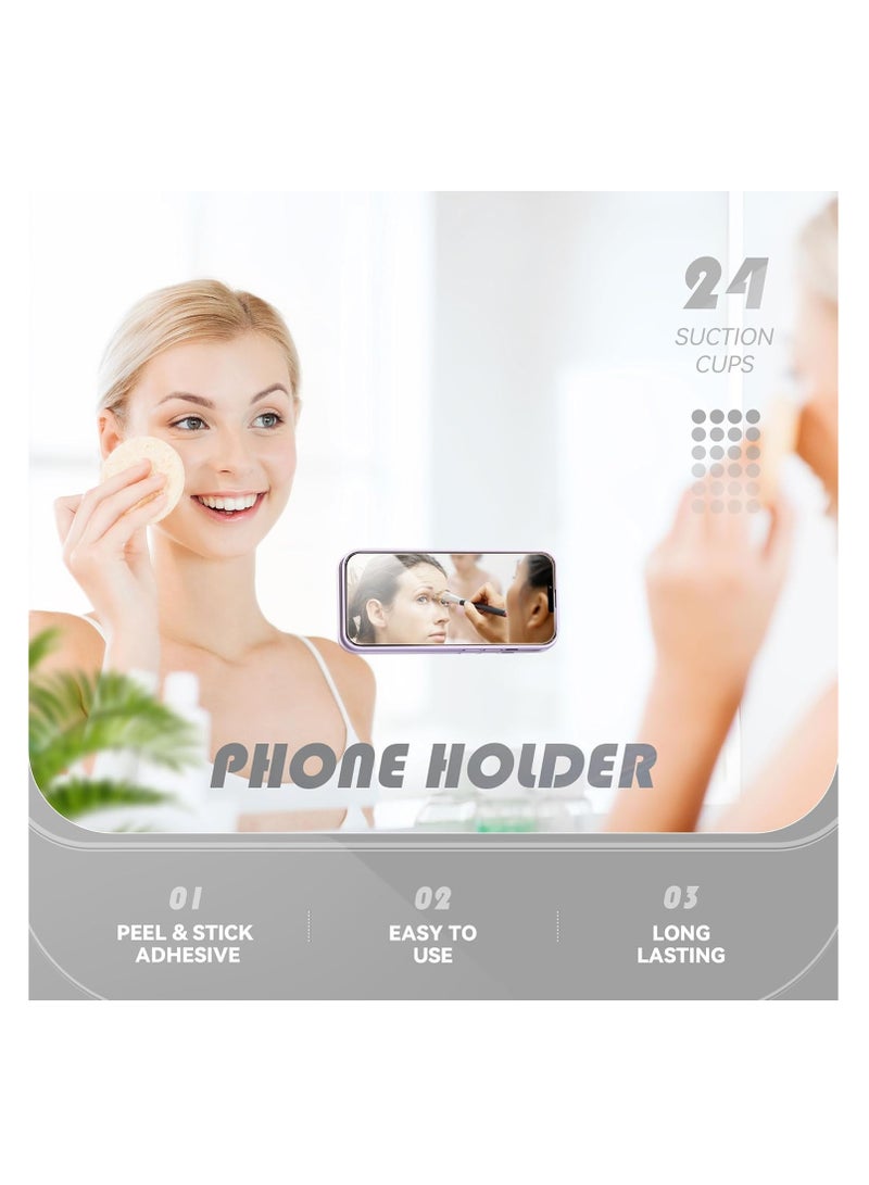 Suction Phone Case Mount, Sillicon Adhesive Phone Accessory Hands-Free Fidget Toy Mirror Shower Phone Holder, Tiktok Videos and Selfies