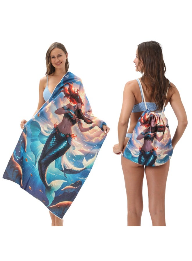 general Beach Towel, Super Absorbent, Quick Dry, Sand Free, Compact & Lightweight, 100% Recycled Materials, Includes bag - Large (140x70cm)