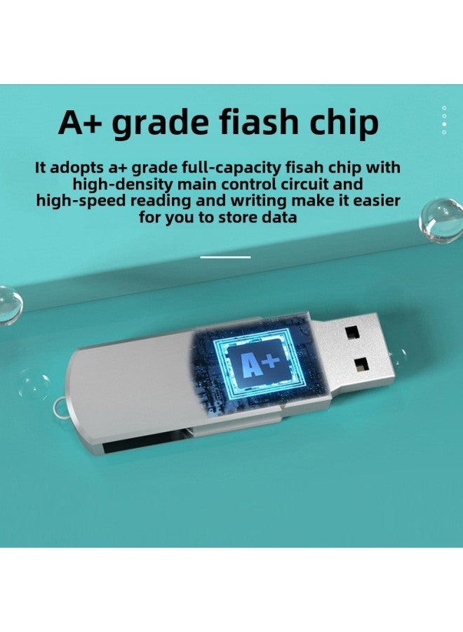 Lettering Rotating USB Flash Disk 16G Car 32G 3.0 Metal 8G 64G High Speed 128g-Capacity:8GB  - Image 4