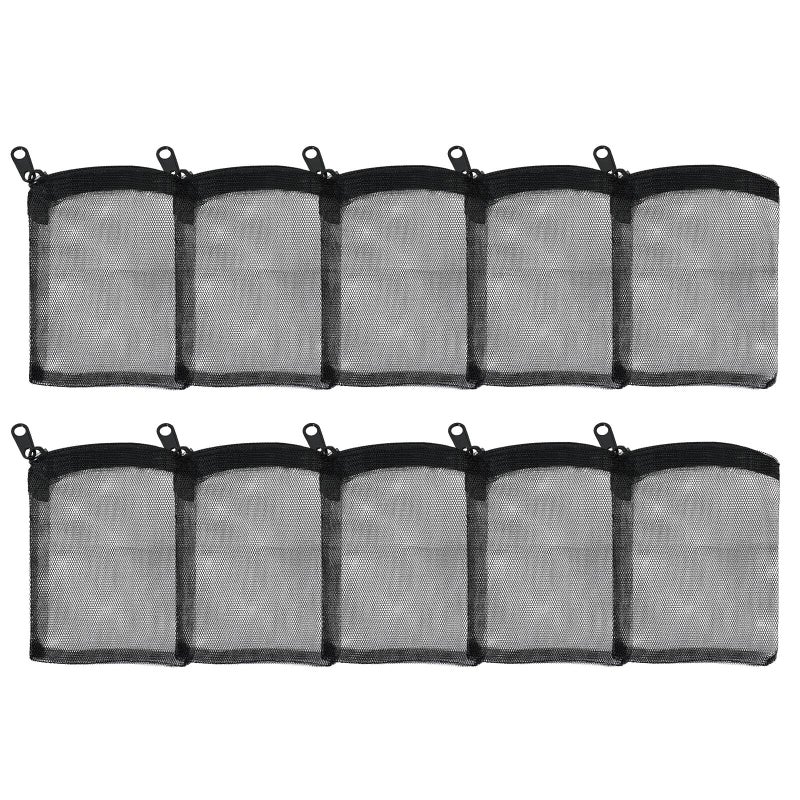 AQUANEAT 10pcs Aquarium Filter Media Bags, Fish Tank Coarse Mesh Bags with Plastic Zipper for Activated Carbon (3" x 4") - Image 1