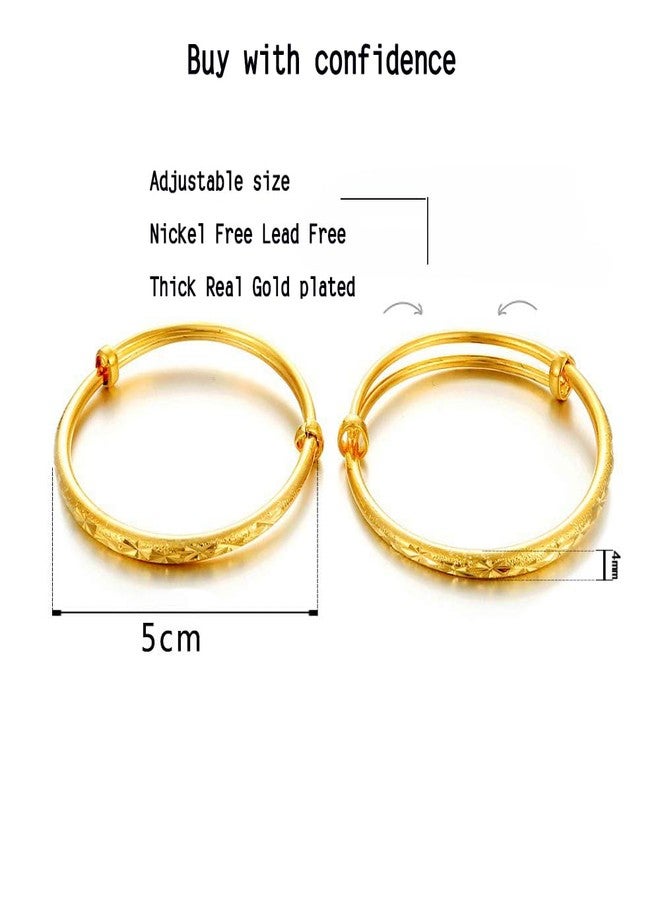 Ethlyn 2pcs/lot 18K Gold Plated Stars Kids Lucky Bangles &bracelets Birthday Christmas Gifts for baby boys and girls (B151) - Image 3