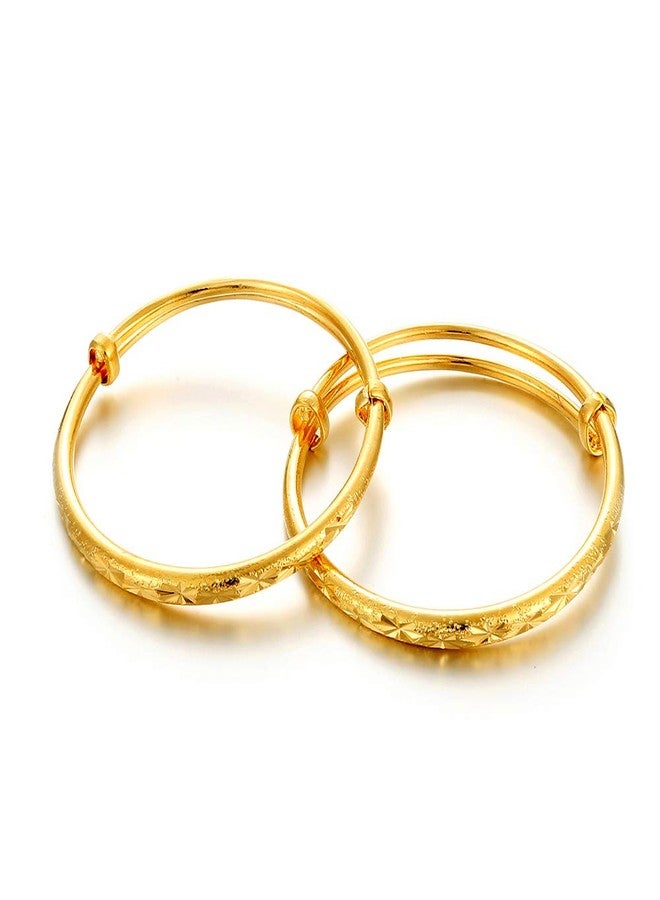 Ethlyn 2pcs/lot 18K Gold Plated Stars Kids Lucky Bangles &bracelets Birthday Christmas Gifts for baby boys and girls (B151) - Image 1